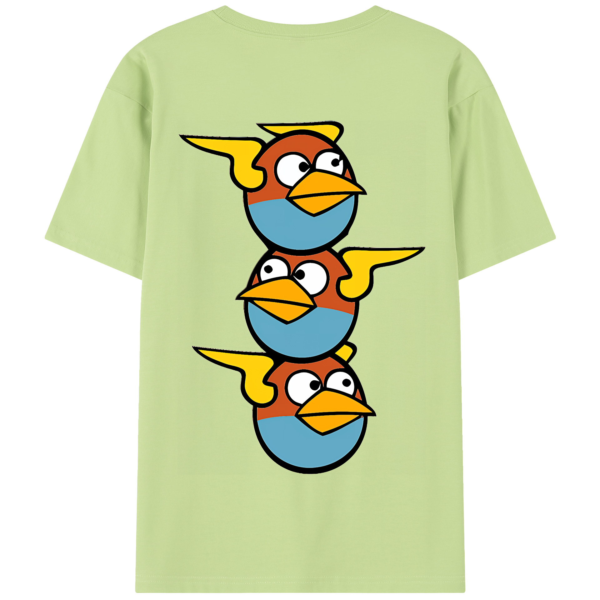 （画像用） Angry Birds アングリーバード 綿100％半袖Tシャツ（背面プリント）